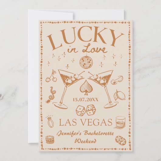 Invitation Lucky In Love Bachelorette Week-end (Devant)