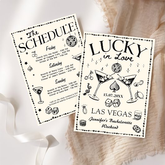 Invitation Lucky In Love Casino Bachelorette Week-end