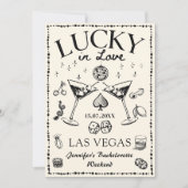 Invitation Lucky In Love Casino Bachelorette Week-end (Devant)