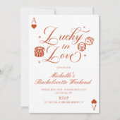 Invitation Lucky In Love Casino Bachelorette Weekend Party (Devant)
