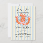 Invitation Lucky in love Cowboy Western Horseshoe Mariage (Devant)