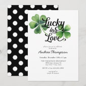 Invitation Lucky in Love | Fête des mariées aquarelle (Devant / Derrière)