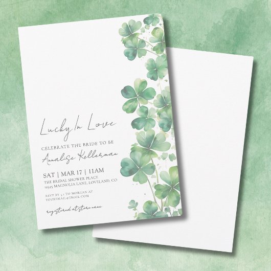 Invitation Lucky In Love Fête des mariées de la Saint Patrick
