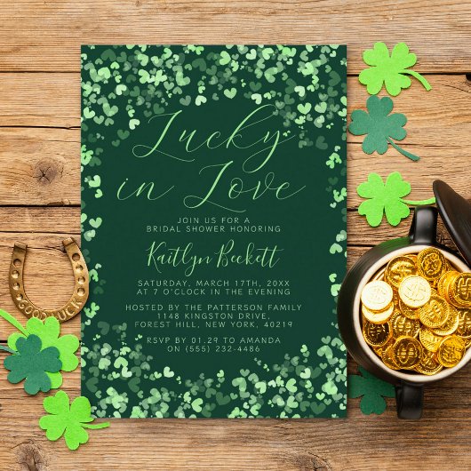 Invitation Lucky In Love Fête des mariées de la Saint Patrick