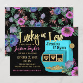 Invitation Lucky in Love Fête des mariées machine à fente (Devant / Derrière)