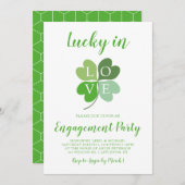 Invitation Lucky In Love Heart Shamrock (Devant / Derrière)