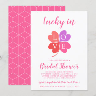Invitation Lucky In Love Heart Shamrock Fête des mariées