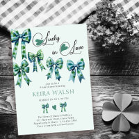 Lucky in Love Hearts and Bows Green Fête des marié