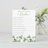 Invitation Lucky in Love How Well Do You Know the Bride Game (Debout devant)