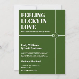 Invitation Lucky in Love Modern Green Mariage
