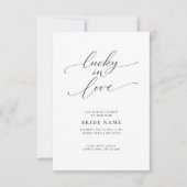 Invitation Lucky in Love | Modern Minimalist Bridal Shower (Devant)