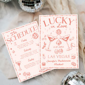 Invitation Lucky In Love Peach Bachelorette Week-end