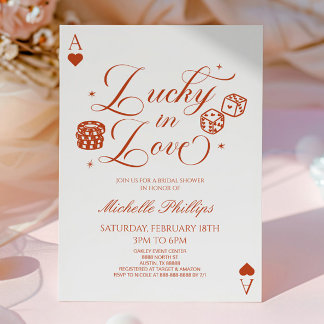 Invitation Lucky In Love Playing Card Casino Bridal Shower
