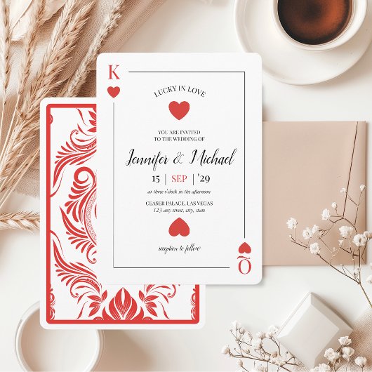 Invitation Lucky in Love Playing Card Las Vegas Mariage
