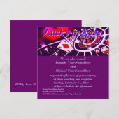 Invitation Lucky in Love Purple Casino Thème (Devant / Derrière)