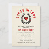 Invitation Lucky in Love Rétro Horseshoe Fête des mariées (Devant)