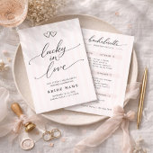Invitation Lucky in Love Script Stripe Bachelorette Weekend