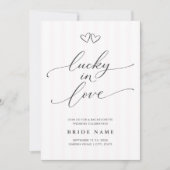 Invitation Lucky in Love Script Stripe Bachelorette Weekend (Devant)