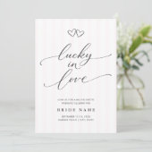 Invitation Lucky in Love Script Stripe Bachelorette Weekend (Debout devant)