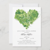 Invitation Lucky in Love Shamrock Fête des mariées de coeur (Devant)