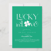 Invitation Lucky in Love Shamrock Green Bridal Shower (Devant)