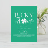 Invitation Lucky in Love Shamrock Green Bridal Shower (Debout devant)