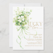 Invitation Lucky in Love Shamrock St. Patrick's Fête des mari (Devant)