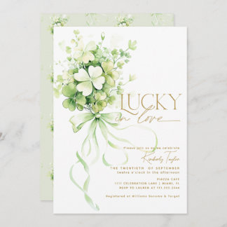 Invitation Lucky in Love Shamrock St. Patrick's Fête des mari