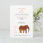Invitation Lucky Indian Elephant Élégant mariage de dentelle (Debout devant)