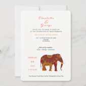 Invitation Lucky Indian Elephant Élégant mariage de dentelle (Devant)