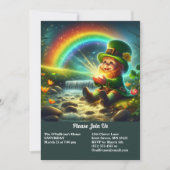 Invitation Lucky Leprechaun Gold & Rainbow St Patrick's Day (Devant)