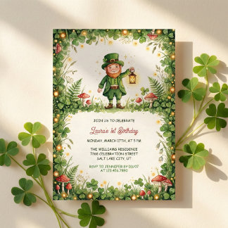 Invitation Lucky Leprechaun St Patrick First Birthday Party