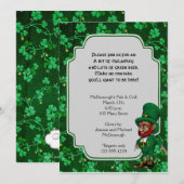 Invitation Lucky Leprechaun sur l'invitation du parti Shamroc (Devant / Derrière)