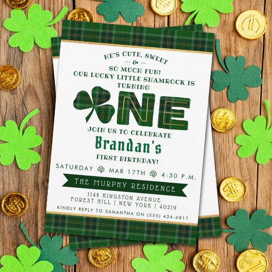 Invitation Lucky Little Shamrock 1er anniversaire