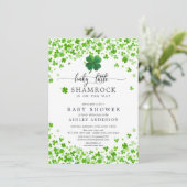 Invitation Lucky Little Shamrock Baby shower (Debout devant)