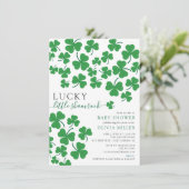 Invitation Lucky Little Shamrock Baby shower (Debout devant)