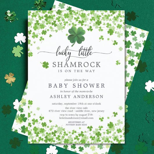 Invitation Lucky Little Shamrock Baby shower