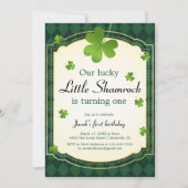 Invitation Lucky Little Shamrock Green 1er anniversaire (Devant)