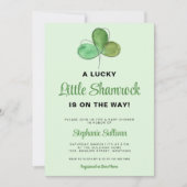 Invitation Lucky Little Shamrock Green Baby shower (Devant)