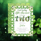 Invitation Lucky Little Shamrock Irish 2e fête d'anniversaire