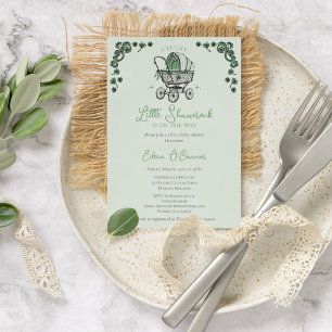 Invitation Lucky Little Shamrock St patrick Baby shower