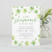 Invitation Lucky Little Shamrock St. Patrick's Baby shower (Debout devant)