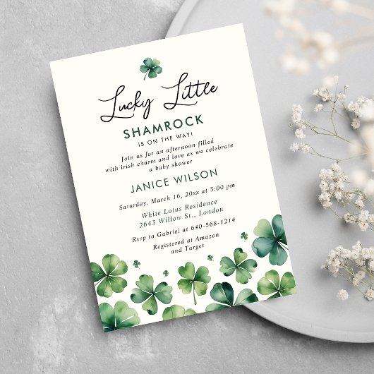 Invitation Lucky Little Shamrock St. Patrick's Baby shower