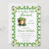 Invitation Lucky Little Shamrock St. Patrick's Baby shower (Devant)