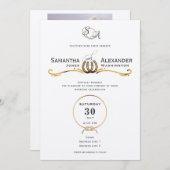 Invitation Lucky Love Western Rustic Barn Horseshoe Mariage (Devant / Derrière)