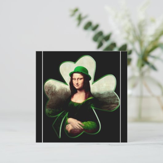 Invitation Lucky Mona Lisa St. Patrick's Day (Debout devant)