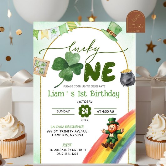 Invitation Lucky One Anniversaire de la Saint-Patrick