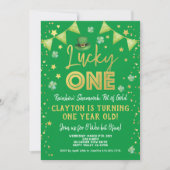 Invitation Lucky One Baby First Birthday St Patrick's Day (Devant)