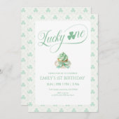 Invitation Lucky One Cupcake First Birthday (Devant / Derrière)