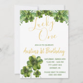 Invitation Lucky One, Four Leaf Clover Premier Anniversaire (Devant)